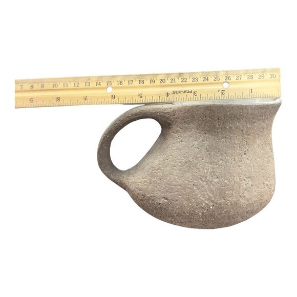 Norwegian Art Pottery Jug Pitcher Norway Hand Made Primitive Pottery Textured - Picture 4 of 8